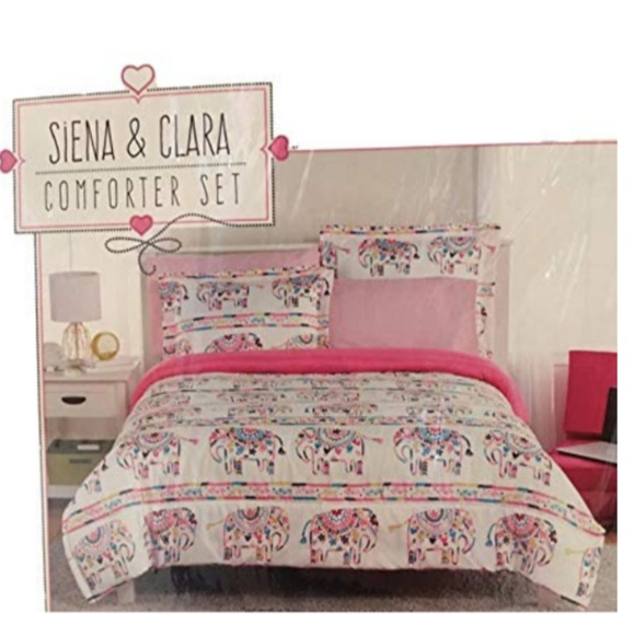 Siena Clara Bedding Pink Elephant Comforter Set 2 Pieces Twin